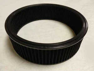 14" x 5" Black Washable Replaceable Round Air Filter Cleaner Element Replacement - Foto 1 di 2