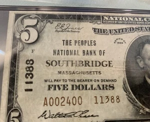 1929 National SOUTHBRIDGE, MA Chater #11388 Massachusetts PMG VF25 Mass 948694-4 - Picture 1 of 3