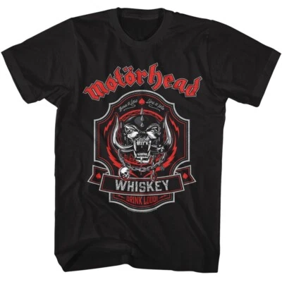Camiseta Motorhead DRINK LOUD WHISKEY Adulto Oficial Nueva Heavy Metal Rock Negra Foto 1 de 3