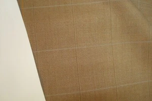 2.38 yds UK Wool Fabric Luxury Super 120s Suiting 10 oz Herringbone Plaid 86" - Picture 1 of 4