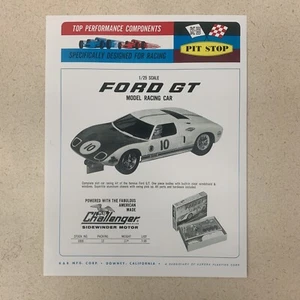 SLOT CAR FORD GT K&B Data Sheet Model Racing Car 8.5”x11” - Picture 1 of 6