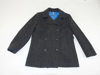 Abrigo para mujer Hanna Andersson Pea talla 6 gris carbón mezcla de lana de invierno Foto 1 de 4