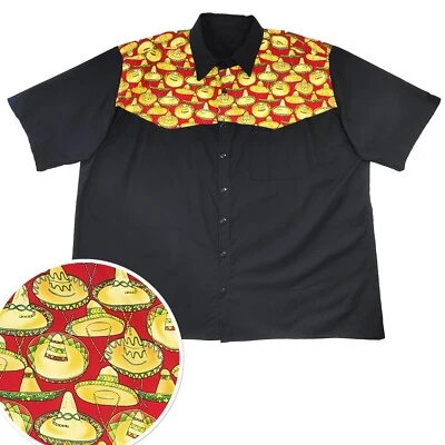 Nueva Camisa Sombrero Western Vintage Abotonada Manga Corta Rockabilly Bowling 6XL Foto 1 de 4