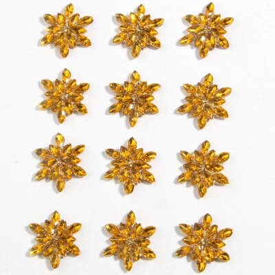 30Pcs 24mm 0.94" Flower Rhinestone Buttons For Wedding Decoration Flatback Alloy - Image 1 of 2