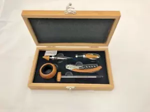 Weinflaschenöffner 6-teiliges Set, Holzkiste, Zubehör Werkzeugset - Bild 1 von 4