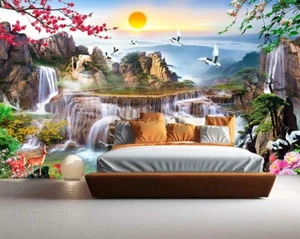 Ladder Falls Water 3D Full Wall Mural Photo Wallpaper Printing Home Kids Decor - Picture 1 of 9