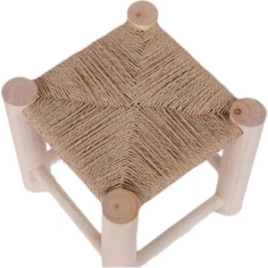 NNEOBA Hand-Woven Wooden Shoe Changing Stool - Beige Pine Stool with Non-Slip Su - Picture 1 of 5