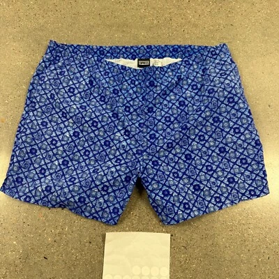 Bañador forrado Express de colección raro para hombre talla grande azul azulejo cuadros Argyle - L Foto 1 de 4