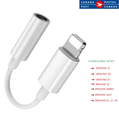 For iPhone 11 12 13 14 X Xr8 Plus 8Pin to 3.5mm Jack Headphone Aux Adapter Audio - Image 1 of 4