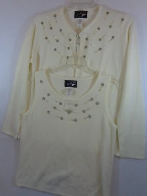 Conjunto Suéter Heathcote Concha y Cárdigan Suéter Para Mujer Mediano Blanco Nuevo Con Etiqueta Foto 1 de 4