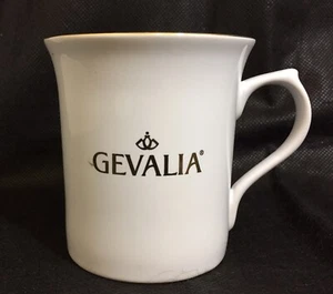 Gevalia Kaffe Coffee Mug Gold Logo Rim Handle White Ceramic Cup - Picture 1 of 8