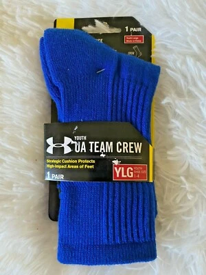 Calcetines Under Armour UA Team Crew Azul Talla Juvenil Grande 1 Par Foto 1 de 3