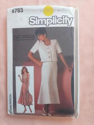 Simplicity 6783 Vintage Misses' Camisole, Skirt & Unlined Jacket Pattern Size 12 - Image 1 of 2