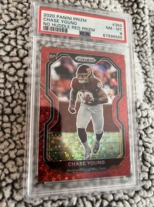 2020 Panini Prizm Chase Young No Huddle Red Prizm RC PSA 8 #/50