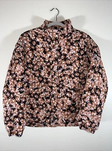 Social Standard Quilted Dark Floral Jacket Sz S Snap Close Cottagecore Country - Picture 1 of 8