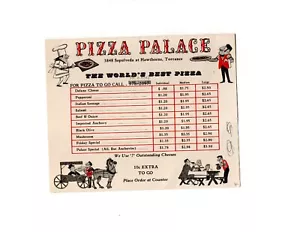 ORIGINAL Menú Restaurante PIZZA PALACE Torrance CA - Imagen 1 de 2