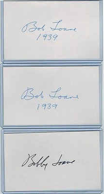 (3) BOB BOBBY LOCKE INDEX CARD SIGNED 1939-40 BOSTON BEES PSA/DNA CERT 1914-2002 - Image 1 of 2