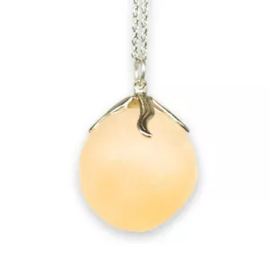 SELENITE ARANCIO - collana con ciondolo in pietra burattata - Foto 1 di 1
