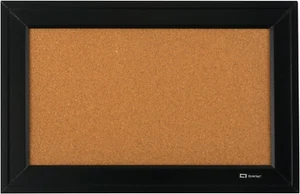 Quartet Cork Bulletin Board, Framed Corkboard, 11” X 17”, Black Frame, Message B - Picture 1 of 12