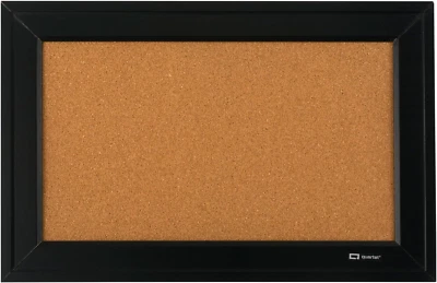 Quartet Cork Bulletin Board, Framed Corkboard, 11” X 17”, Black Frame, Message B - Image 1 of 4