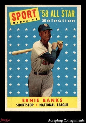 1958 Topps #482 Ernie Banks AS CUBS EX - EX/MT - Image 1 of 2