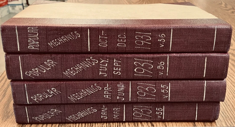 VTG Popular Mechanics Magazine, 1931 Jan-Dec 12 issues, Bound in 4 Volumes - Image 1 of 2