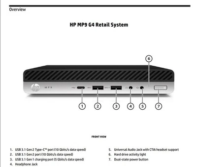 Mini PC de escritorio HP MP9 G4 - Intel i5-8500T, 8 GB RAM, 256 GB SSD Foto 1 de 4