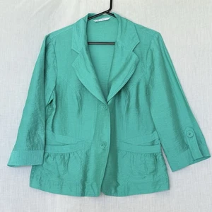 Blazer verde texturizado mezcla lino W.Lane talla 14  - Imagen 1 de 8