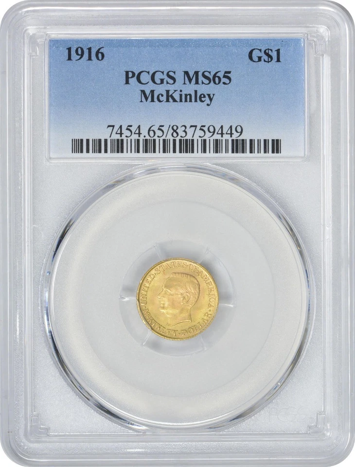 1916 McKinley $1 Gold MS65 PCGS - Image 1 of 3