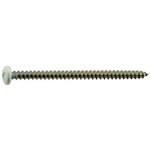 #10 x 3" White 18-8 Stainless Phillips Pan Head Sheet Metal Screws (10 pcs.) - Picture 1 of 1
