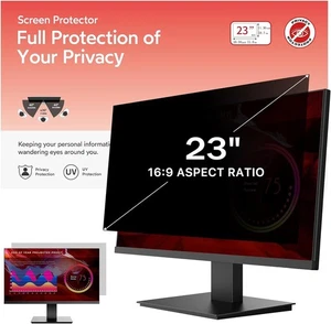 23 Inch Computer Privacy Screen Filter Removable Anti Glare 16:9 Ratio - Imagen 1 de 3