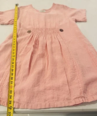 Vestido de lino de colección Potato Clothing - rosa cosechado minimalista años 80/90 Foto 1 de 4