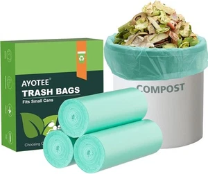 75 Stück AYOTEE Mini Müllsäcke, 1,2 Gallonen kleiner kompostierbarer Müll grün - Bild 1 von 8