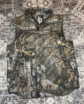 Carhartt Realtree Quick Duck Camo Vest Quilt Lined Men's Medium 101686 977 - Image 1 of 4