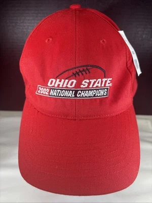 Boné de bola novo com etiquetas-Ohio State 2002 National Champions por Head Shots Buckeyes vermelho - Imagem 1 de 4