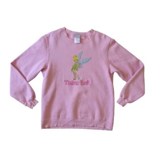 Disney Store Vintage 1990s Pink Tinker Bell Crew Neck Sweatshirt Women's Small - Picture 1 of 12