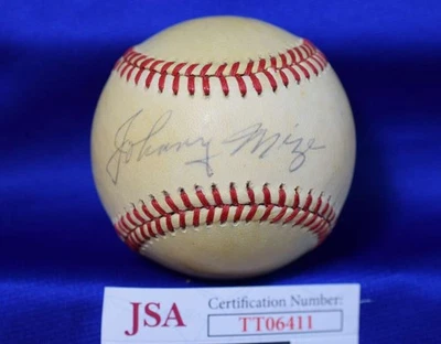 Johnny Mize JSA Coa Autograph Feeney National League Signed BasebaLL - Image 1 of 2