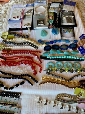 Huge Lot Beads, Swarovski Crystals, Czech Beads, Semi Precious Stone, MORE ++ - Image 1 of 4