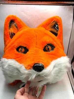 Zorro Naranja Peludo Fursuit Estilo Cabeza, Mascota Máscara Halloween Juegos con disfraces-Fiesta de disfraces Foto 1 de 4