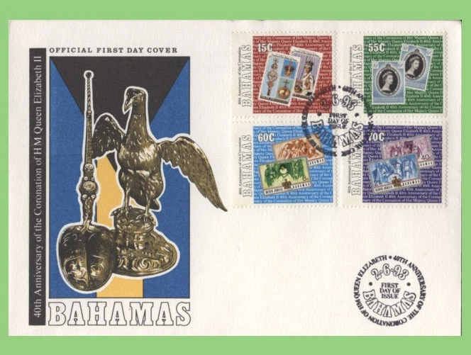 Bahamas 1993 Anniversary of QEII Coronation set First Day Cover - Image 1 of 1