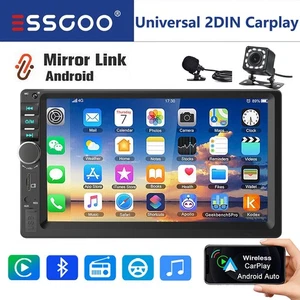 7" Carplay Android Auto Car Stereo Radio USB WiFi Wireless Bluetooth FM +MIC&CAM - Picture 1 of 15