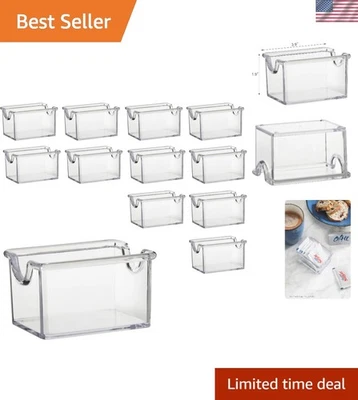 Elegantes soportes para paquetes de azúcar sin plomo - Juego transparente de 12 piezas para comer delicias Foto 1 de 4