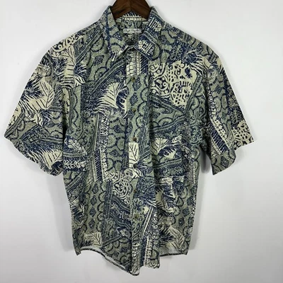 Camisa Vintage Bugle Boy M Algodón Azul Abstracto Hawaiano Y2K Años 90 Surf Skate Indie Foto 1 de 4
