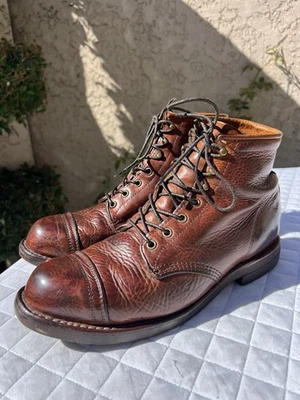 Chippewa Mens Cap Toe 6" Work Service Boots Brown Leather US Size 9 Made in USA - Image 1 of 4