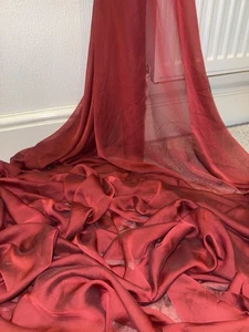 1 Meter Wine Red Cationic Chiffon Fabric 58” Wide Dress Wedding Bridal - Picture 1 of 8