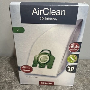 OEM Miele U sacchetti sottovuoto verticali 3D AirClean 4 sacchetti HEPA e 2 filtri NUOVO - Foto 1 di 3