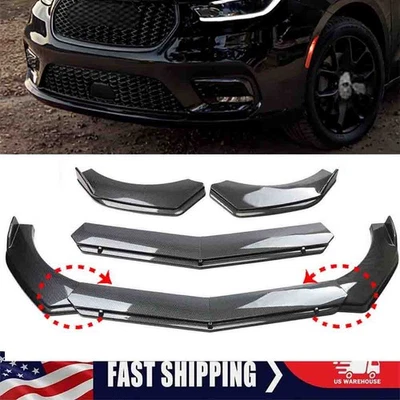 Car Front Bumper Lip Spoiler Splitter Carbon Fiber Style For Chrysler Pacifica X Foto 1 de 4