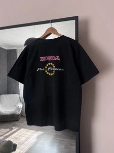 Vintage Honda Pan-European Mimi Big Logo Embroidered Black T-Shirt Size L - Picture 1 of 9
