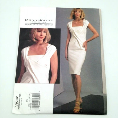 Donna Karan Vogue 1087 Pattern Designer Uncut Wrap Bodice Dress Sz 12 to 18 - Image 1 of 4