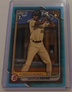 2024 Bowman Draft Braylon Payne Sky Blue 1st #499 Brewers - Imagen 1 de 1